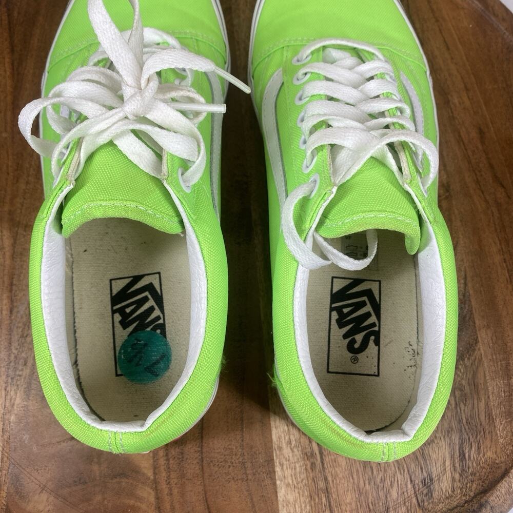 Vans Old Skool Classic Womens Neon Green Size 9 Low Top Shoes Sneakers - Picture 6 of 9